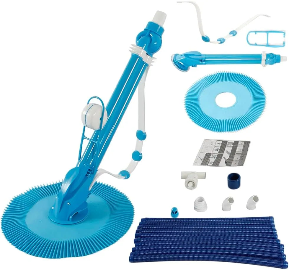 Zwembadreiniger met 24 uur, geluidsarme werking, voor bovengrondse en ingegraven zwembaden, automatische zwembadreiniging en blauw