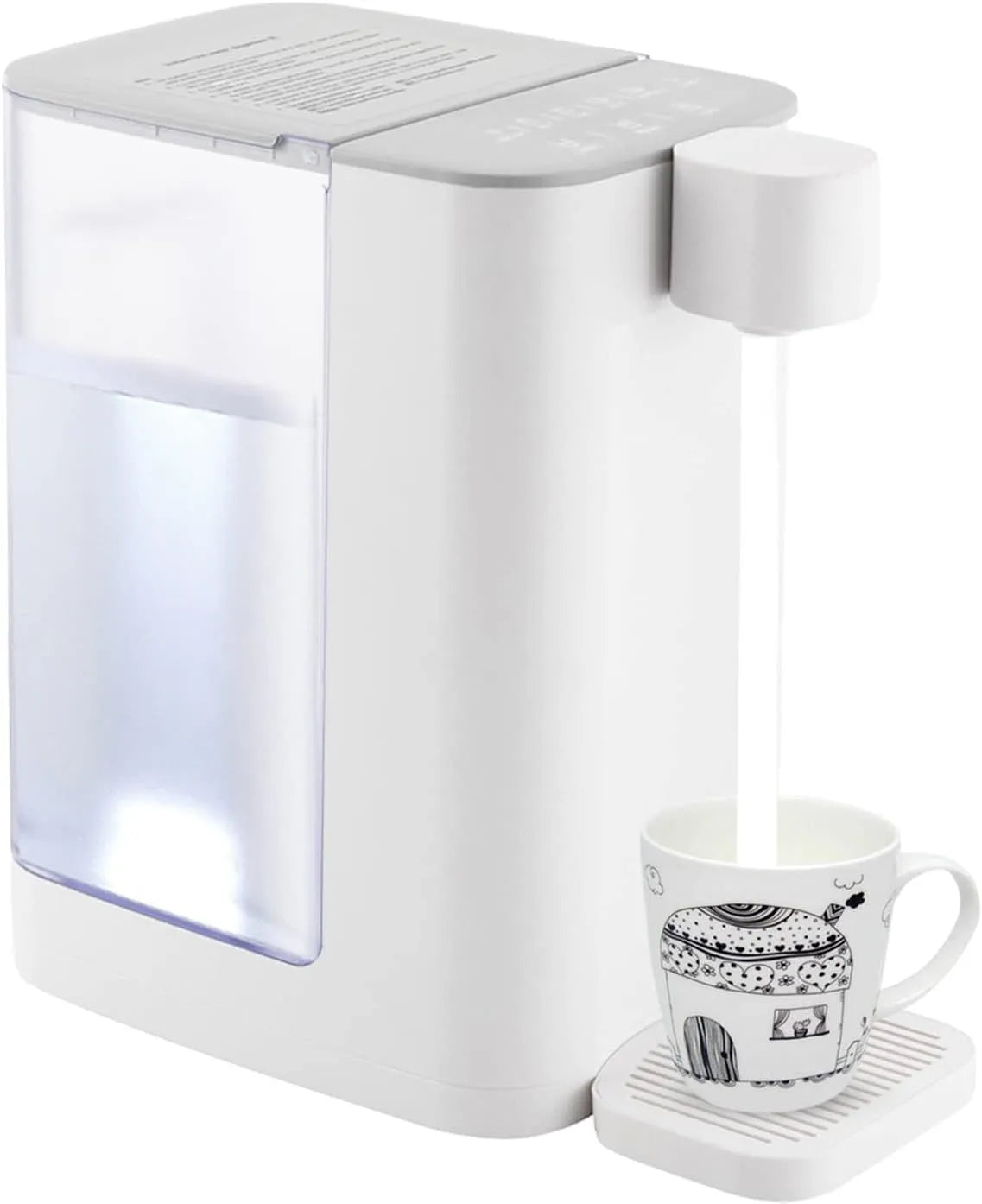 Waterkoker, 3L, Licht Kinderveilige Vergrendeling Wit, 45dB Heetwaterdispenser 5 Temperatuuropties en 2 Waterstanden