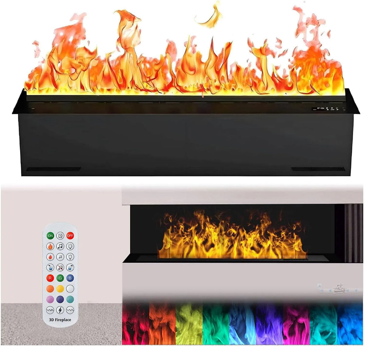 Elektrische haard, Colors-100x24x18cm/39.3x9.4x7, Colors-100x24x18cm/39.3x9.4x7