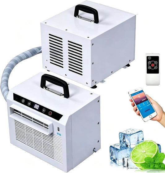 Mobiele airconditioner, wifi, 3000 BTU kamerkoeler timer bovenhandgreep voor tent, camper, thuis, kantoor, camping