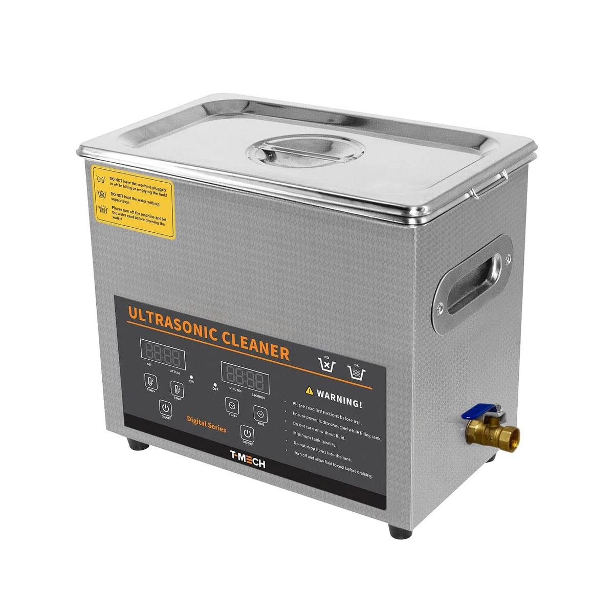 Ultrasoonreiniger met 6L, 1-30 Minuten, 0-80°C, Timer, 180 W en RVS