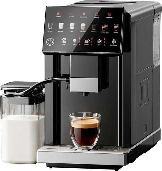 Espressomachine met 20 bar en waterreservoir, koffiezetapparaat met geïntegreerde melkmolen