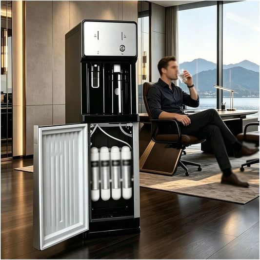 Apparaat met 3 Temperatuurinstellingen, Waterkoeler Met 4-traps Filtratie, Apparaat Voor Warm En Koud Drinkwater Voor Op Kantoor