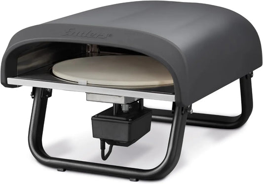 Meter, 4kW, traploos regelbare roestvrijstalen brander #31316, Pizzasteen rond, roterend, cordieriet pizzasteen 30,5 cm, Enders Pizzaoven PACOTM
