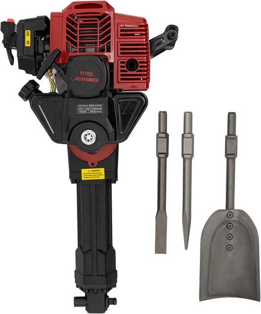 Boormachine met 1900 W, 52 cc, 125A, 1,3L, 0,6 l, aluminium, benzineaandrijving en voor bouwplaats en werkplaats