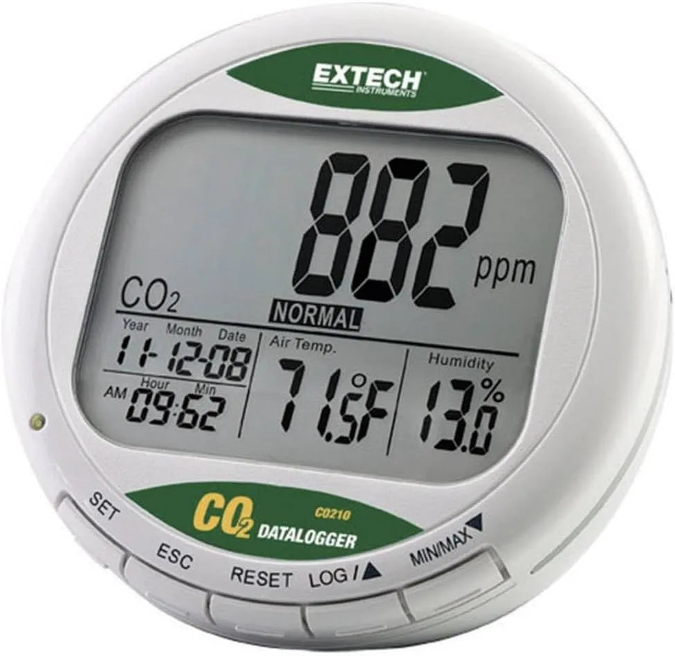 CO2-datalogger, CO210 CO2, Extech CO210 Luchtkwaliteit Kooldioxide CO2 Datalogger