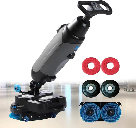 18 Inch, 18 Inch CommerciëLe Vloerschrobmachine, 360° Draaibare Kop, Reinigingscapaciteit 1200 M2/Uur grijs, Handbediende