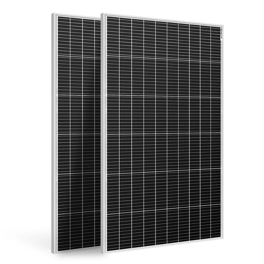 Zonnepaneel met 400 W, 12V en aluminium, DOKIO Zonnepaneel 400 W 2 stuks 200 W Monokristallijn