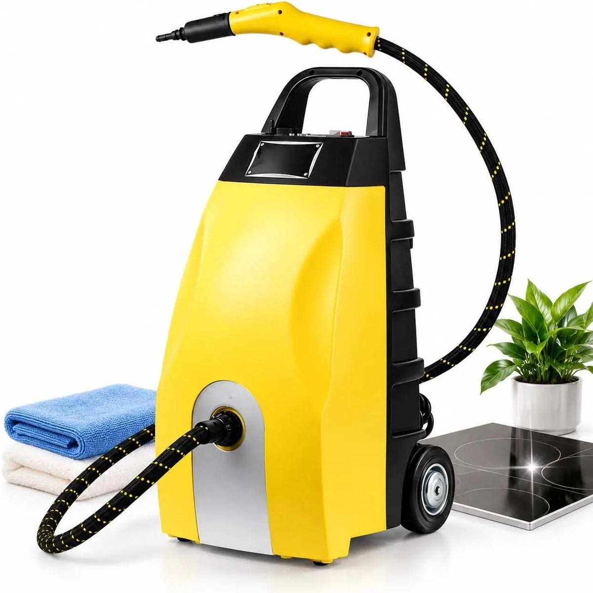 Stoomreiniger met 3000 W, 4-5 Bar, 3,5L, 30 minuten, waterreservoir en 8 accessoires