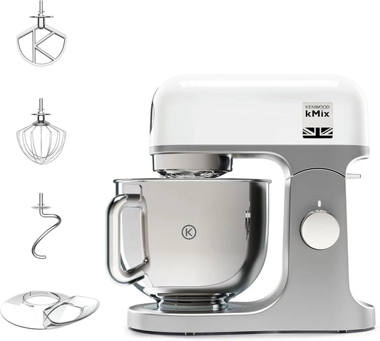 Kenwood Keukenmachine KMX750WH met 5 l, RVS en wit, roestvrijstalen kom van 5 l