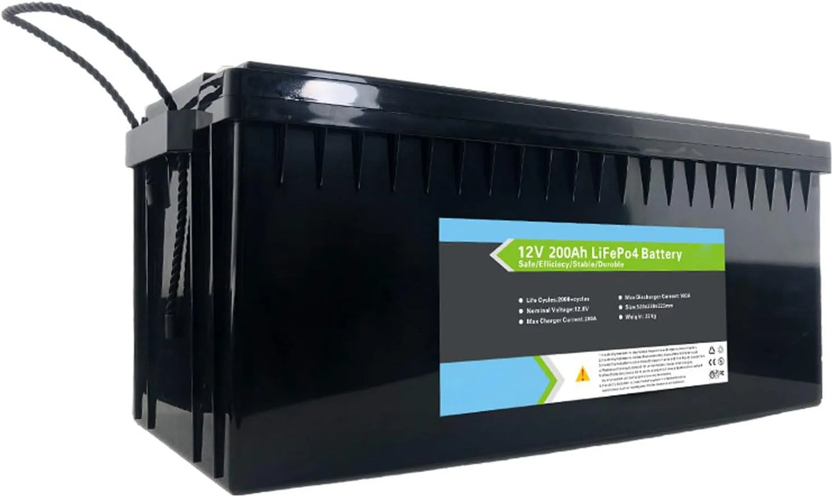 12,8 V, 12,8 V 200 Ah LiFePO4-batterij Lithium-ijzerfosfaatbatterij met meer dan 3000 cycli en BMS-beschermingssysteem voor zonnepaneelsysteem RV