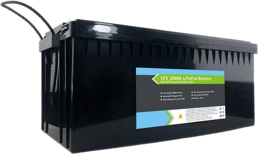 12,8 V, 12,8 V 200 Ah LiFePO4-batterij Lithium-ijzerfosfaatbatterij met meer dan 3000 cycli en BMS-beschermingssysteem voor zonnepaneelsysteem RV