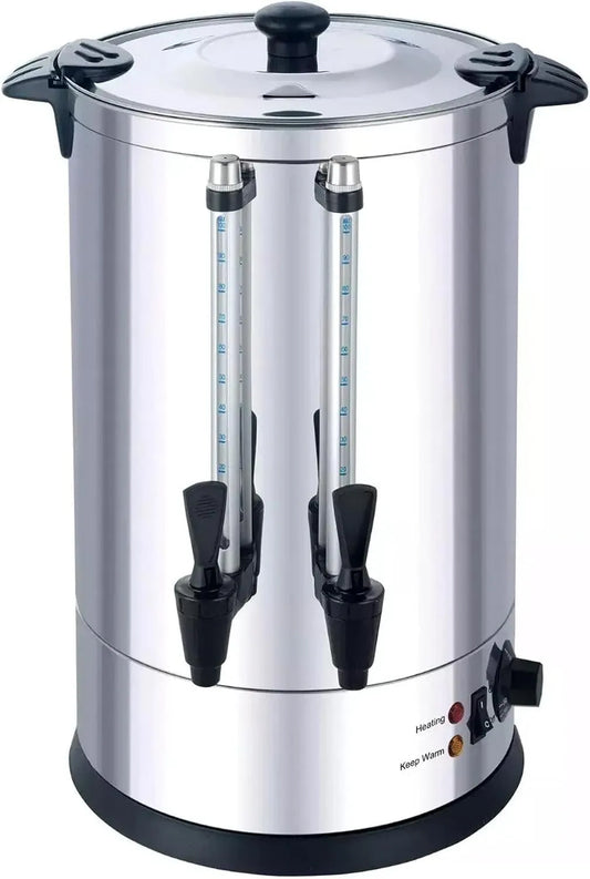 Waterkoker, RVS, 950 watt, commerciële koffie 5,6 liter, waterniveau-indicator, druppelkraan, temperatuurregeling