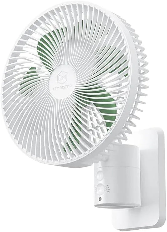 Ventilator, 20, timer en 4 snelheden, 178 cm kabel, 7 vleugels, verstelbare helling, ultra-geluidsarm, krachtig, voor binnen en buiten, wit, 20,3 cm