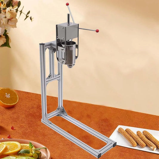 Spaanse Donuts Machine, Commerciële Roestvrij, Handmatige Spaanse Donuts Machine met 6 Pijpen, 7L voor Restaurant Thuisgebruik, Commerciële RVS