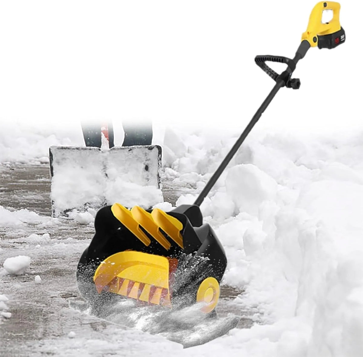 Sneeuwschuiver met 21V, 15 cm en geluidsarme werking, 41cm breedte