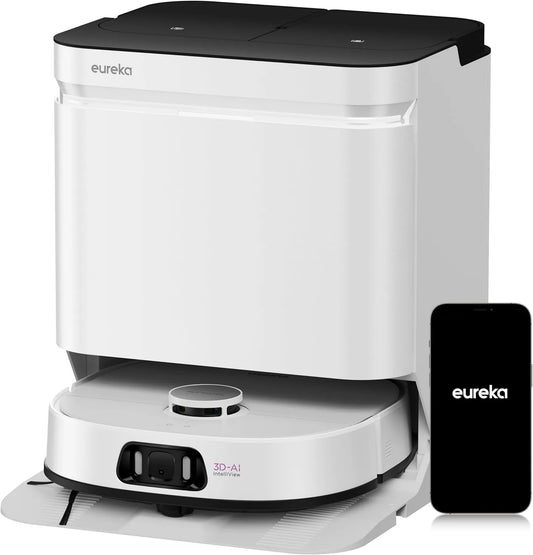 Robotstofzuiger J15 met 19.000 Pa, 12 mm, 75 °C, 1,36 mm, 55 °C, app-bediening, aluminium en voor tapijt, harde vloeren en dierenharen