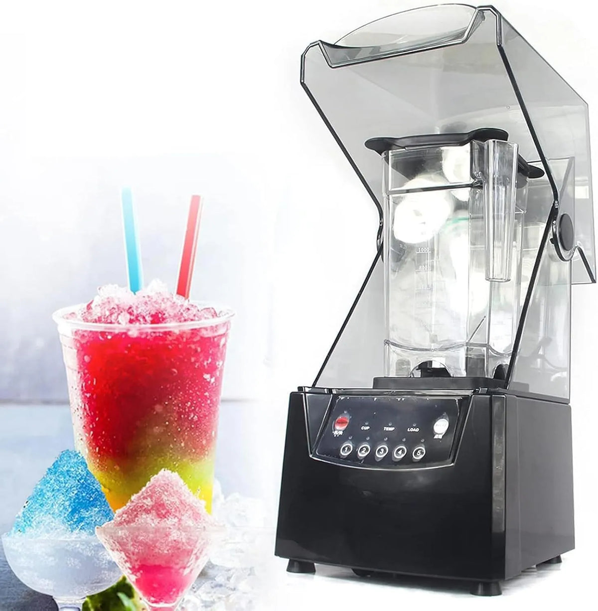 Blender, 2l, geluidsarm kookmachine met gebroken muur, fruit, 2l elektrische standmixer 17000 tpm blad ijsbreker met geluidsbehuizing, voor smoothie