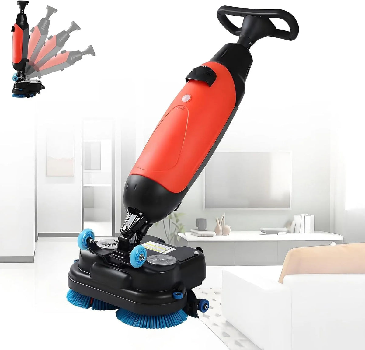 Machine, 4l, 6l, 43 Cm Reinigingsbreedte Voor Het Reinigen Van Grote Oppervlakken rood