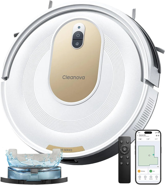 Robotstofzuiger met 8.000 Pa, 2,5 uur, 15 mm, 150 minuten, 30,6 cm, 60 dB, 5 seconden en 3-in-1