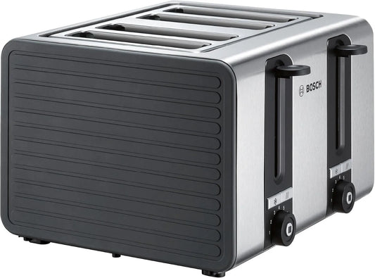 Broodrooster, TAT7S45, 1800 W, 4 sleuven, RVS/grijs, met automatische uitschakeling, met ontdooifunctie, breed, liftfunctie