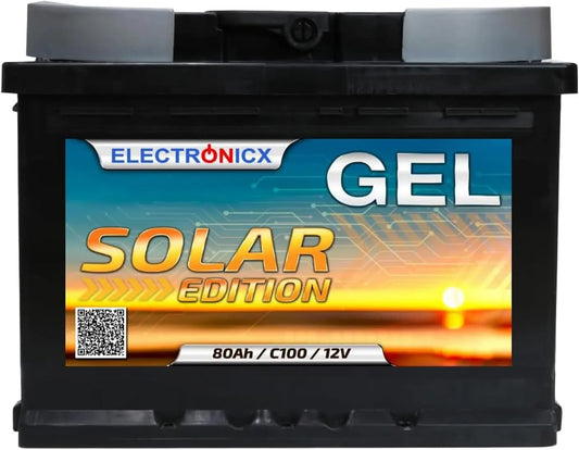 Electronicx GEL voedingsbatterij 12V 80Ah met 12V, 80Ah en zonne-energie