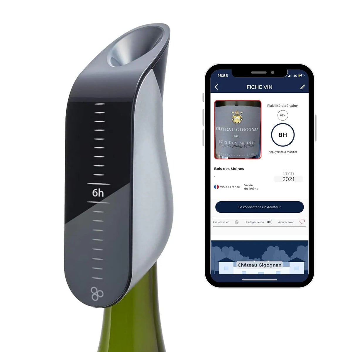Wijnkaraf, Aveine Elektrische Instant Wijnbeluchter, Innovatieve Technologie voor een Proeverij, Compatibel met alle Flessen