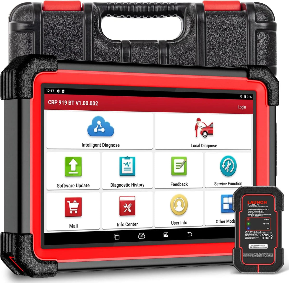 Apparaat X431 CRP919E Obd2 met wifi en Bluetooth, 31+ Reset, LAUNCH Diagnoseapparaat Auto met OE-Niveau Alle Systeemdiagnose