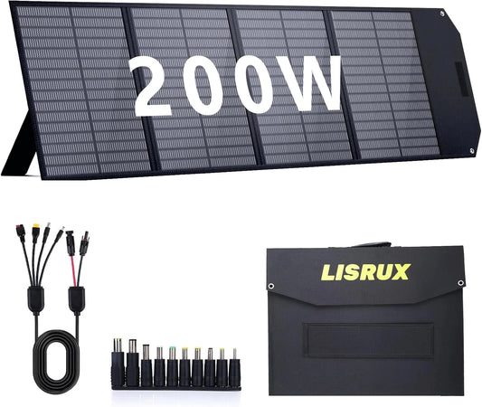 Zonnepaneel, QC3.0, USB, 200 watt, IP67 waterdicht voor camping, monokristallijn, opvouwbare zonnecel, RV Off Grid Living