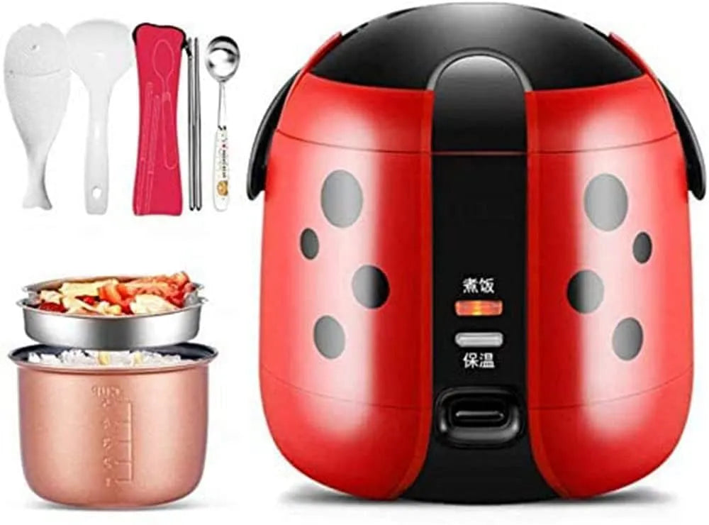 Slowcooker, 1,2 L rijstkoker en slowcooker, Compact en handig keukenapparaat voor thuis en op reis