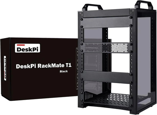 GeeekPi DeskPi RackMate T1, 10 Inch 8U Serverkast T1 met 10 Inch, 200mm, aluminium en zwart