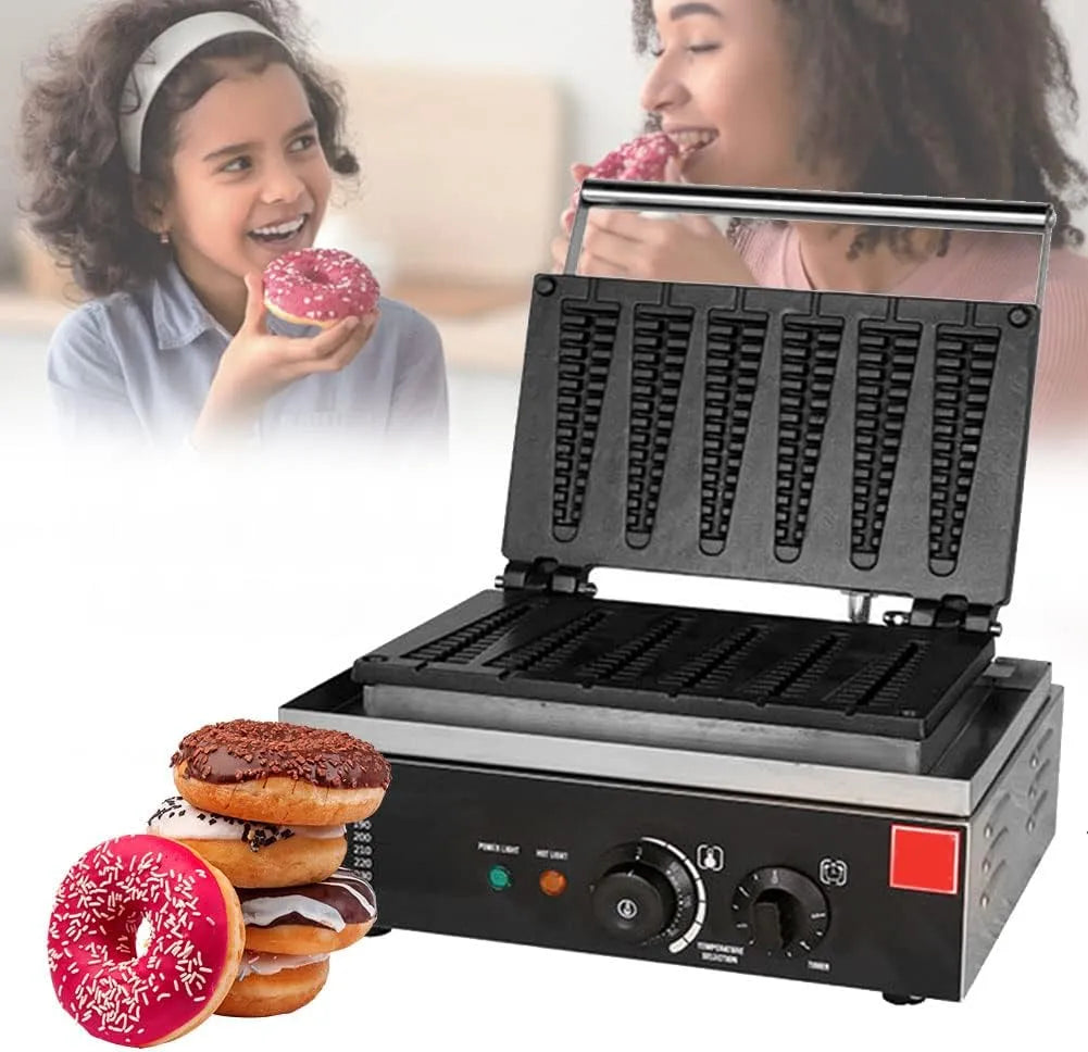 Donut machine met 1550 W, 360 x 330 x 245mm, 27 x 20cm, 410 x 395 x 305 mm, 220-240V, 50-300 °C, RVS en aluminium