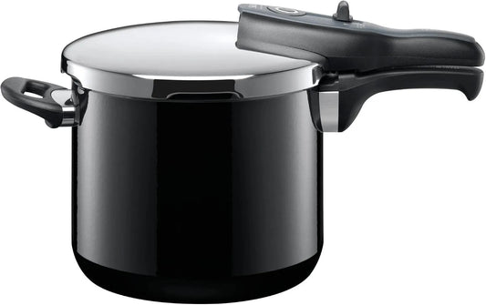 Snelkookpan met snelpan 22 cm, Silargan functionele keramiek, 6,5 l, 3 kookstanden en eenhandsdraaiknop, inductie