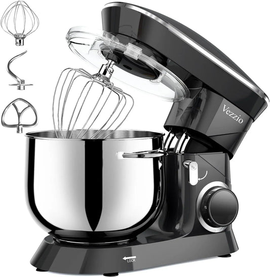 Kneading Machine met 1500 W, 8.5 L, RVS en zwart, 10 Speeds, Reduced Sound