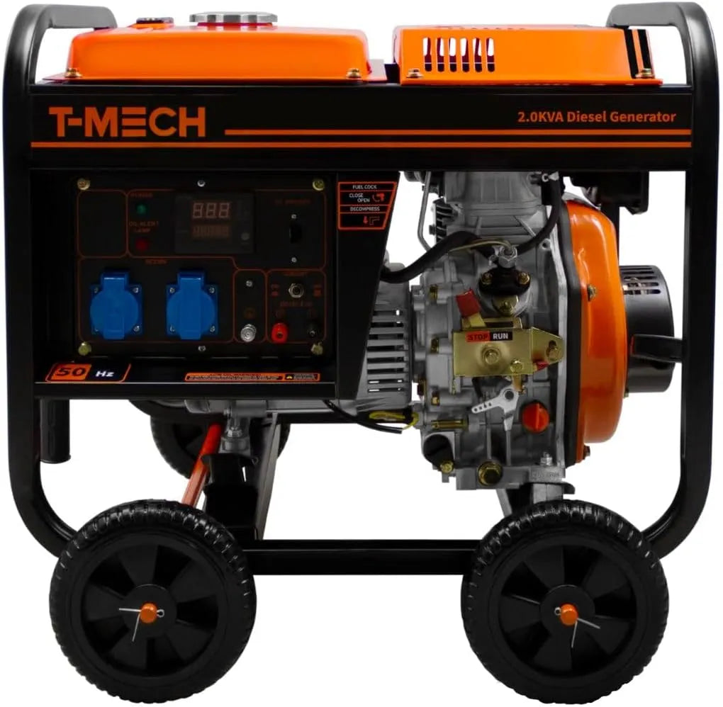 Generator met 6pk, 230V, 3.8kW, 77 Db, geluidsarme werking en oranje
