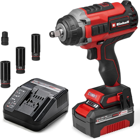 Slagschroevendraaier, Einhell x4, 0 Ah, voor bouwplaats en werkplaats