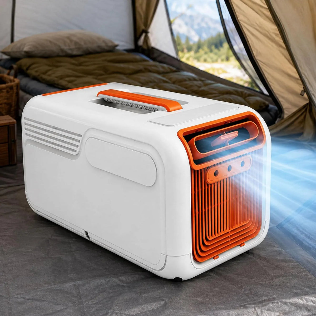 Mobiele airconditioner met 490 W, 1800 BTU, 8 M2, 60 DB, 12V, 24V, 2600 W en 4-IN-1