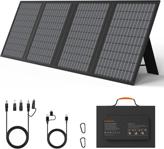 Zonnepaneel, mobiele uitvoering van 60 W zonnepanelen oplader met USB-C, USB-A en DC-uitgangen, opvouwbaar IP67 waterdicht zonnepaneel voor kamperen